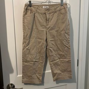Size 4, St John’s Bay, khaki capris.